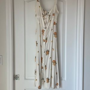 Reformation White floral midi dress